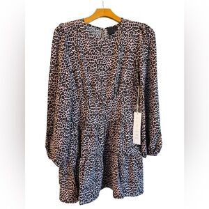 Lumiere Pink and Black Animal Print Mini Dress